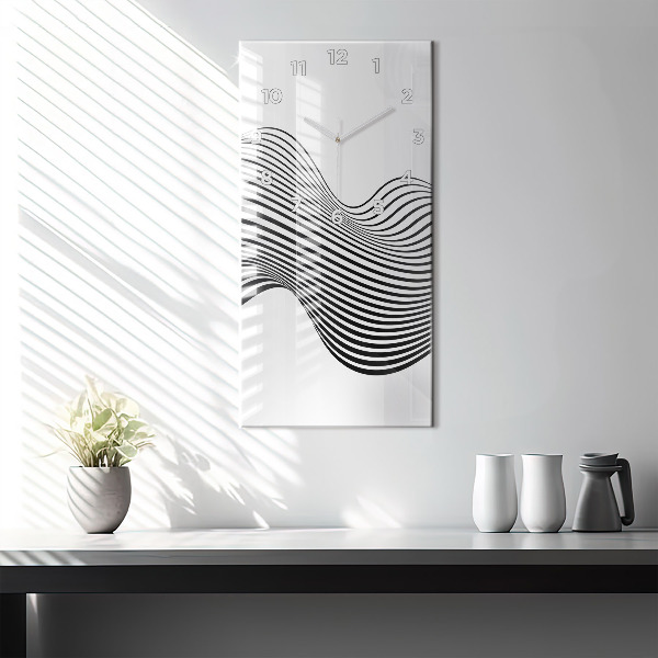 Orologio verticale in vetro Arte in bianco e nero
