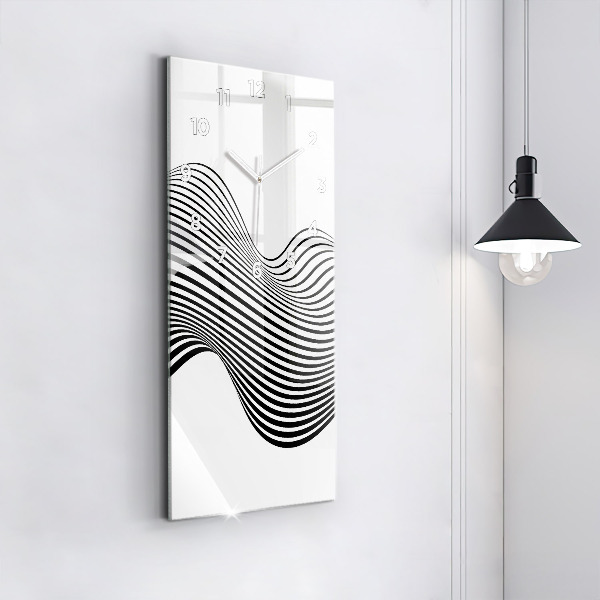 Orologio verticale in vetro Arte in bianco e nero