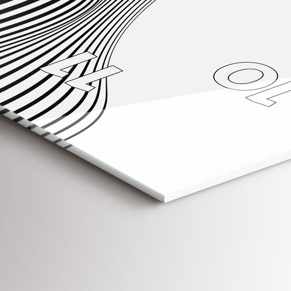 Orologio verticale in vetro Arte in bianco e nero