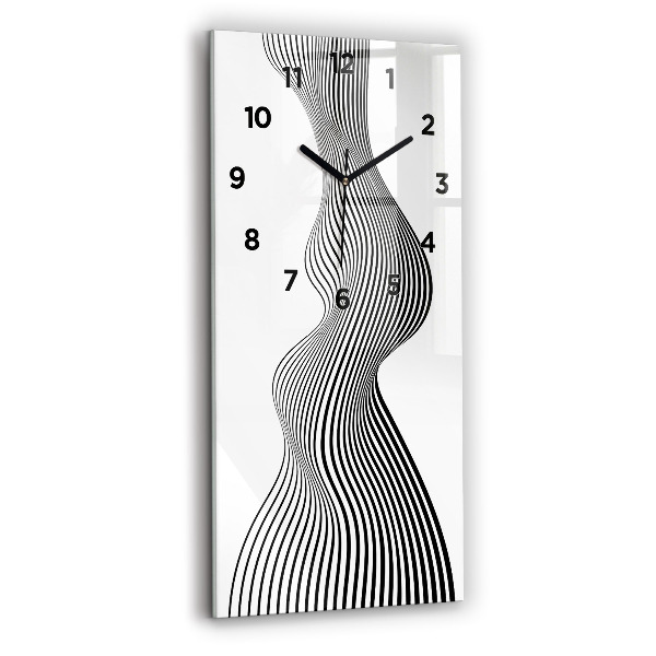 Orologio verticale in vetro Arte in bianco e nero