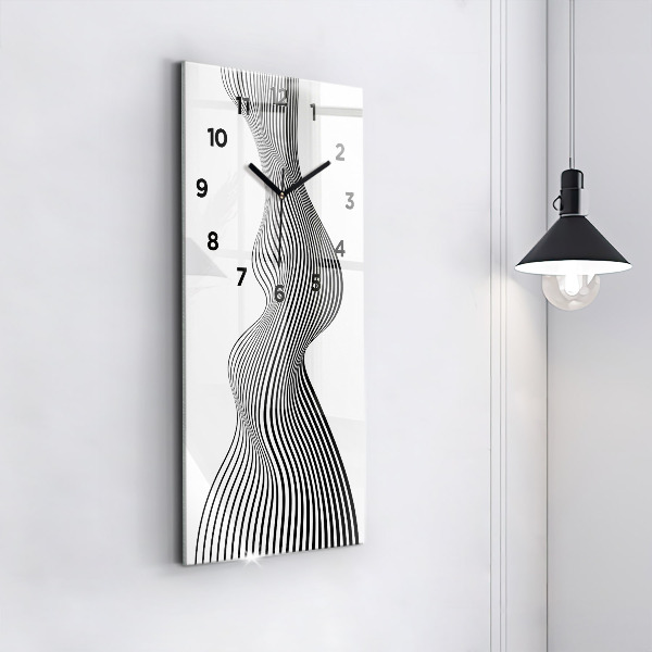 Orologio verticale in vetro Arte in bianco e nero