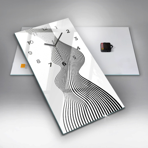 Orologio verticale in vetro Arte in bianco e nero