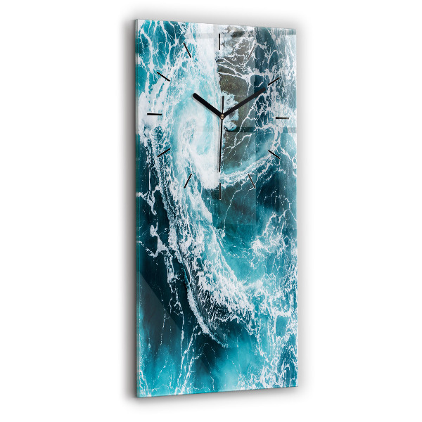 Orologio verticale in vetro Onde vorticose e spumose