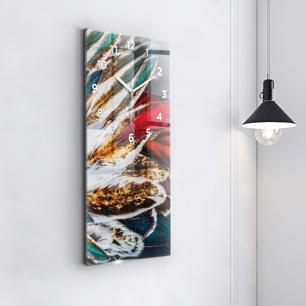 Orologio verticale Piume di uccello marrone chiaro