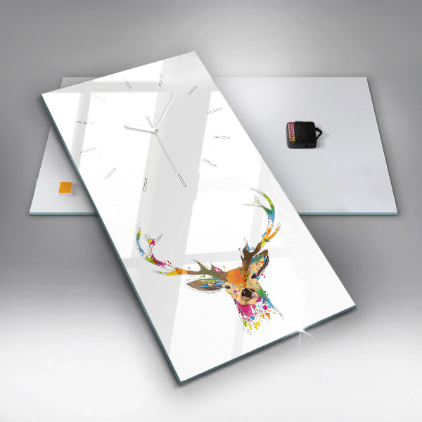 Orologio verticale Testa di cervo colorata