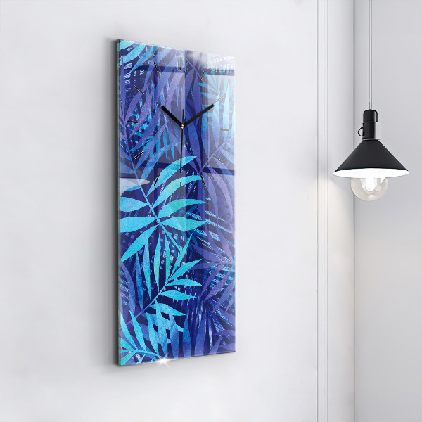 Orologio verticale Foglie blu