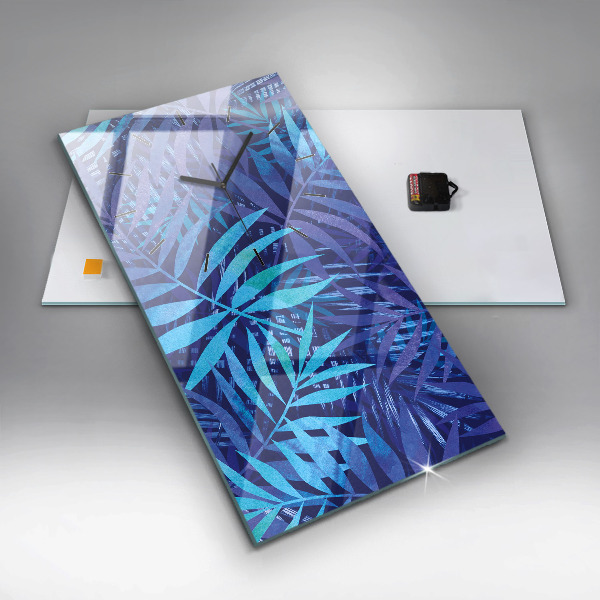 Orologio verticale Foglie blu