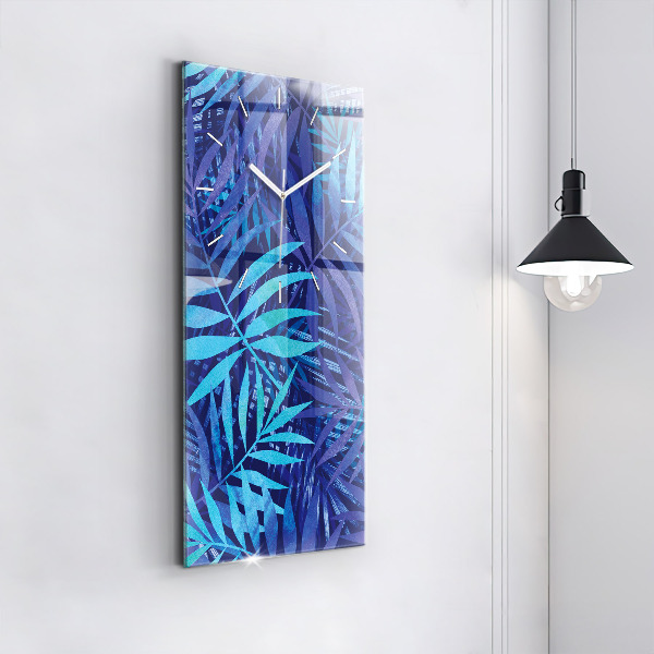 Orologio verticale Foglie blu