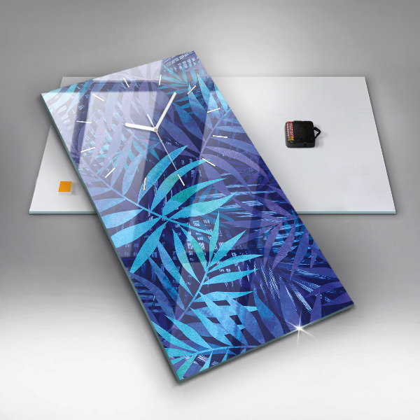 Orologio verticale Foglie blu