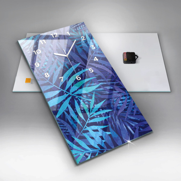 Orologio verticale Foglie blu