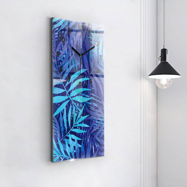 Orologio verticale Foglie blu