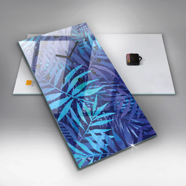 Orologio verticale Foglie blu