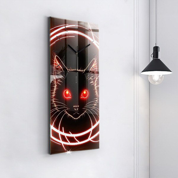 Orologio verticale Gatto con gli occhi rossi