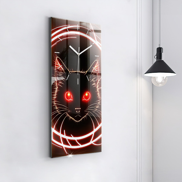 Orologio verticale Gatto con gli occhi rossi