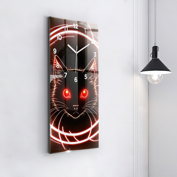 Orologio verticale Gatto con gli occhi rossi