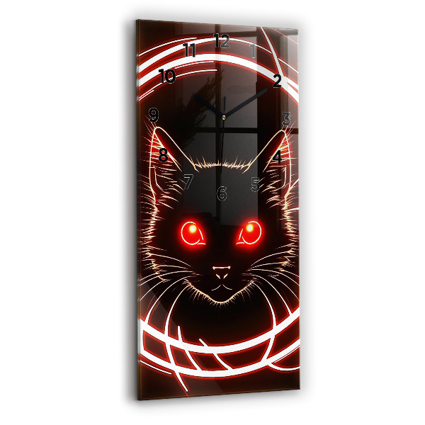 Orologio verticale Gatto con gli occhi rossi