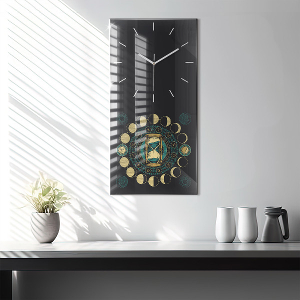 Orologio verticale Fasi lunari e clessidra