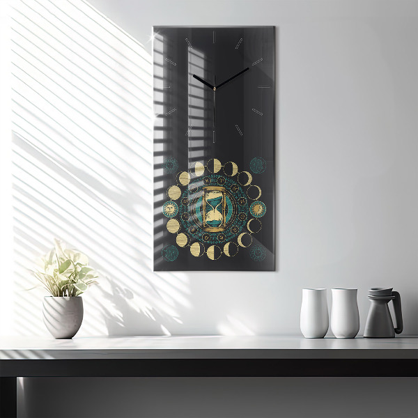 Orologio verticale Fasi lunari e clessidra