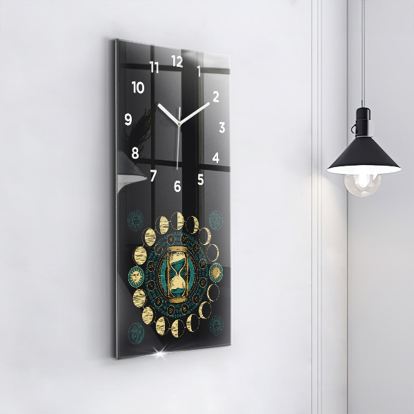 Orologio verticale Fasi lunari e clessidra