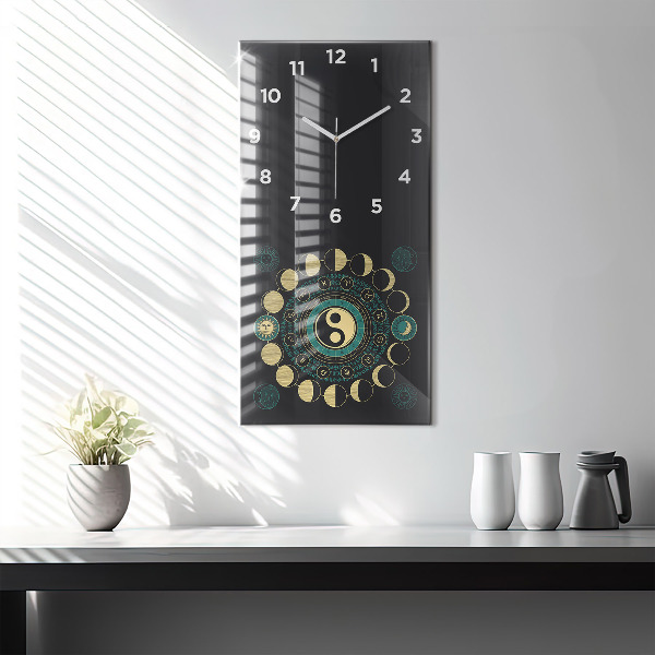 Orologio verticale in vetro Fasi lunari