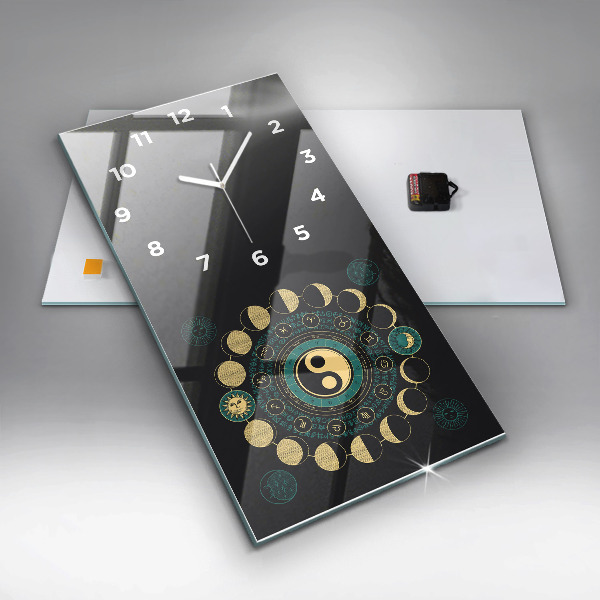 Orologio verticale in vetro Fasi lunari