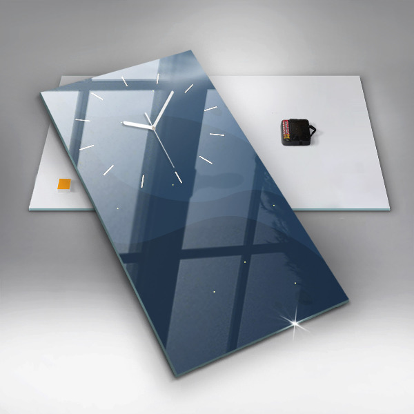 Orologio verticale in vetro Onde blu