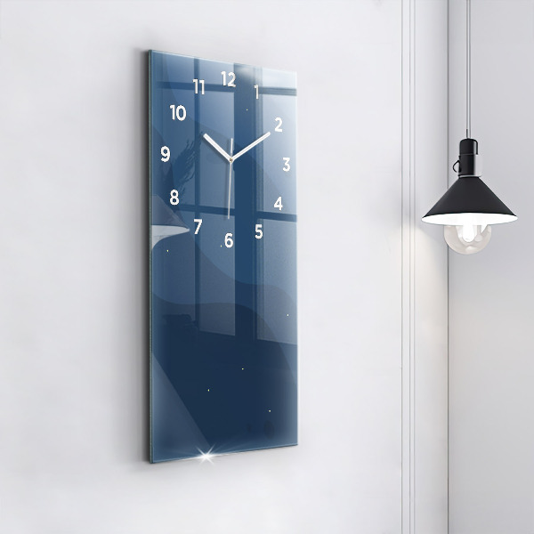 Orologio verticale in vetro Onde blu