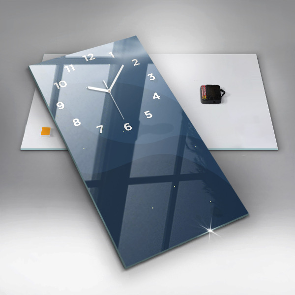 Orologio verticale in vetro Onde blu