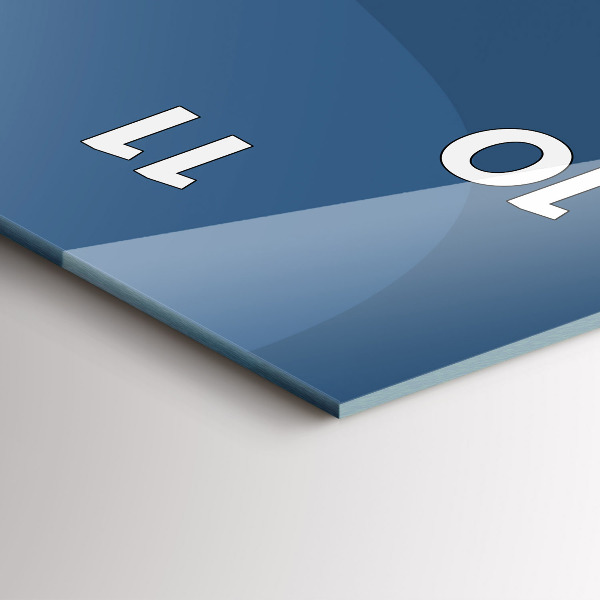 Orologio verticale in vetro Onde blu