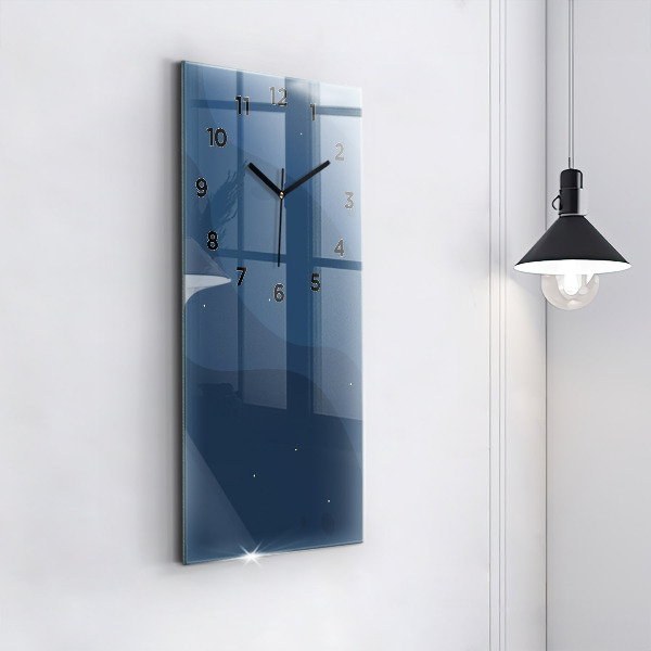 Orologio verticale in vetro Onde blu