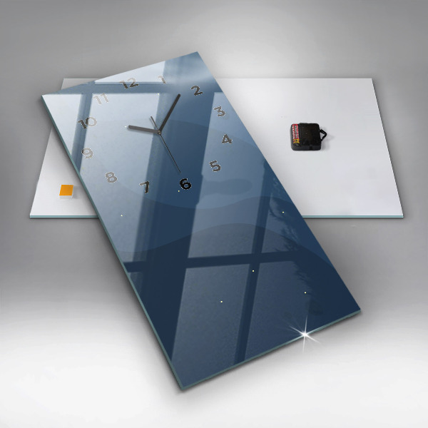 Orologio verticale in vetro Onde blu