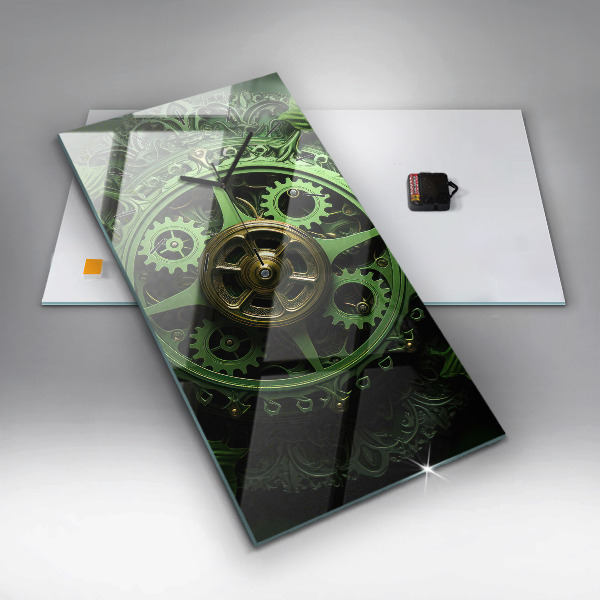 Orologio verticale in vetro Meccanismo verde