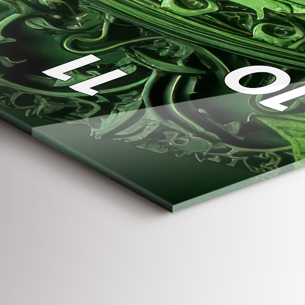 Orologio verticale in vetro Meccanismo verde