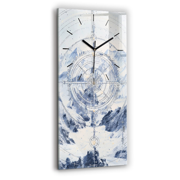 Orologio verticale in vetro Disegni blu