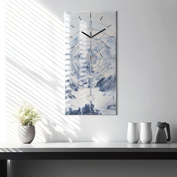 Orologio verticale in vetro Disegni blu