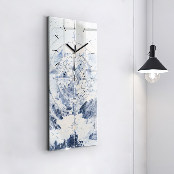 Orologio verticale in vetro Disegni blu
