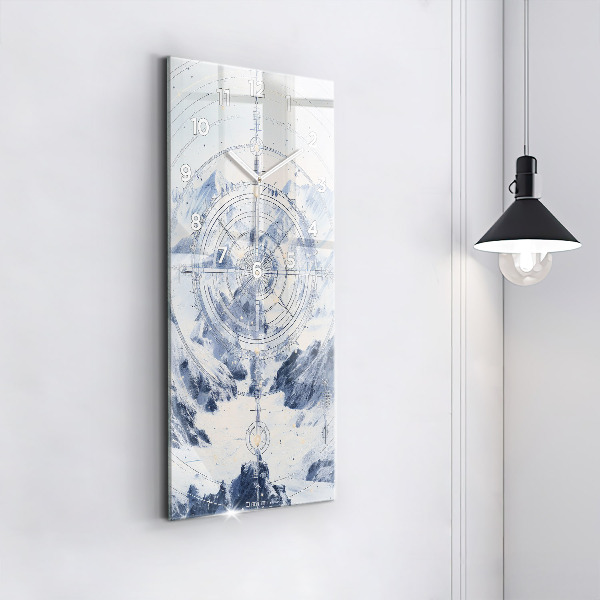 Orologio verticale in vetro Disegni blu
