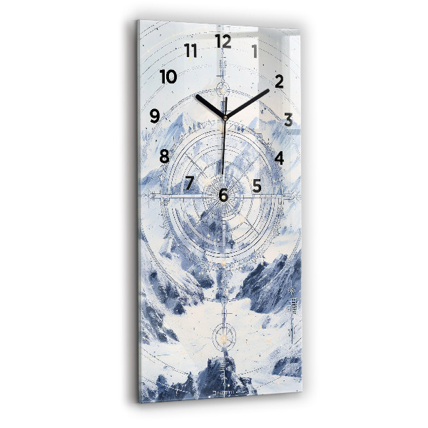 Orologio verticale in vetro Disegni blu