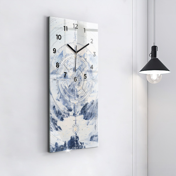 Orologio verticale in vetro Disegni blu