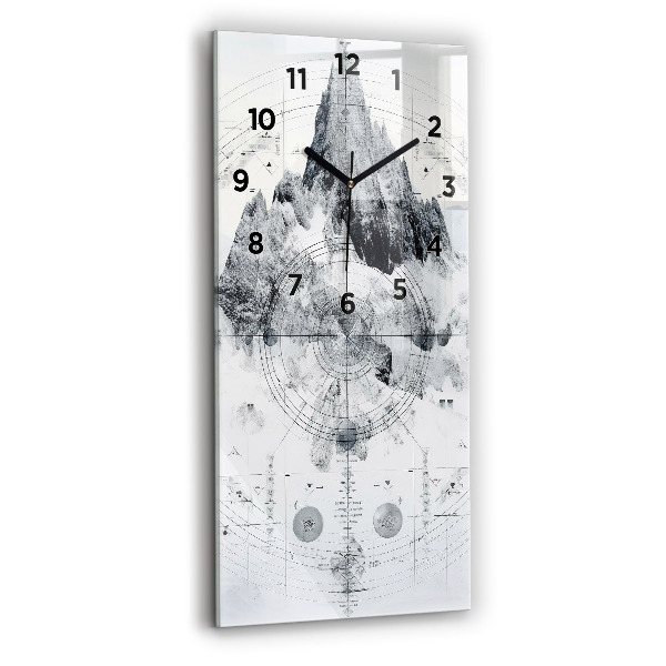 Orologio verticale in vetro Montagne dei cartoni animati