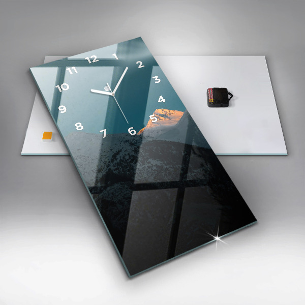 Orologio verticale in vetro Tramonto in montagna