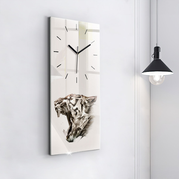 Orologio verticale ritratto dipinto di una tigre