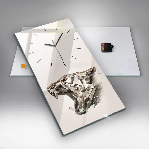 Orologio verticale ritratto dipinto di una tigre