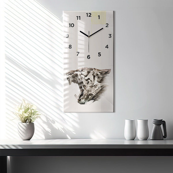 Orologio verticale ritratto dipinto di una tigre