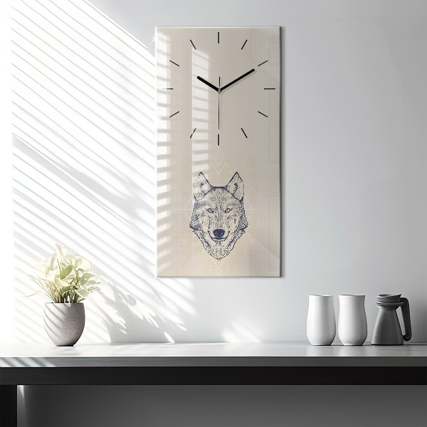 Orologio verticale Testa di lupo