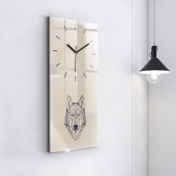 Orologio verticale Testa di lupo