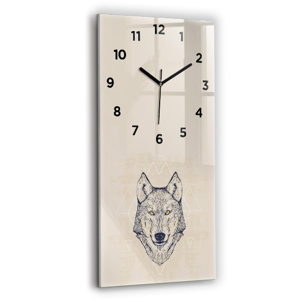 Orologio verticale Testa di lupo