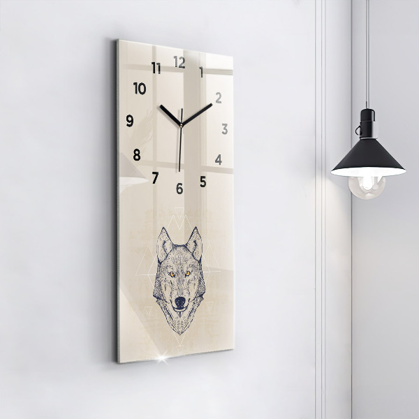 Orologio verticale Testa di lupo