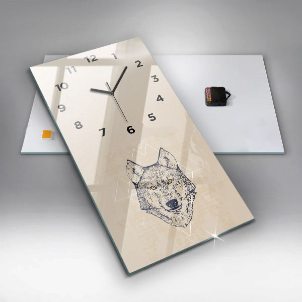 Orologio verticale Testa di lupo