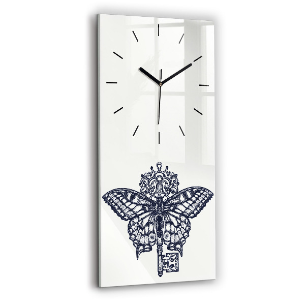 Orologio verticale Farfalla e chiave - stile boho